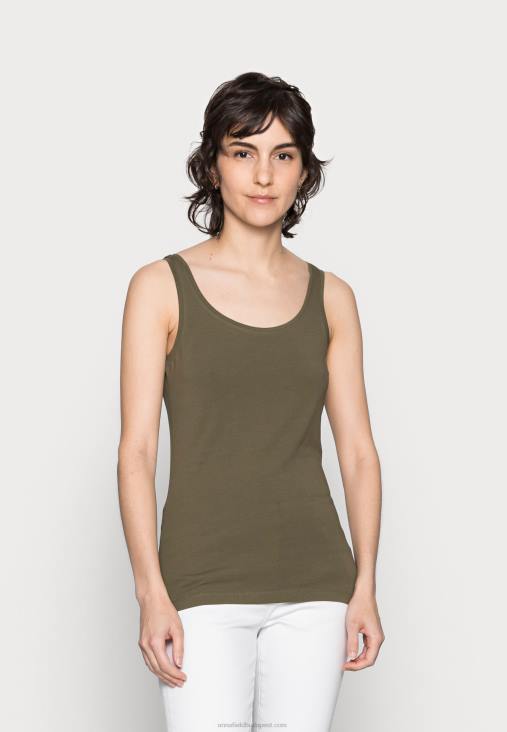 Anna Field nők alap tank 3er pack top fekete/fehér/khaki RTVD397 - Image 4