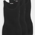 Anna Field nők alap tank 3er pack top fekete/fekete/fekete RTVD468