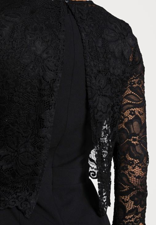 Anna Field nők alkalmi szett levehető csipke felső v nyakú ujjatlan jumpsuit jumpsuit fekete RTVD906 - Image 5