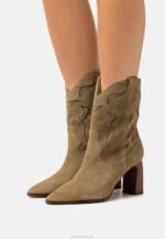 Anna Field nők bőr cowboy/biker bokacipő khaki RTVD2051