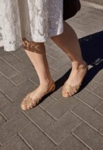 Anna Field nők bőr peeptoe balett pumpák arany RTVD2131 - Image 5