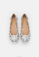 Anna Field nők bőr peeptoe balett pumpák ezüst RTVD2142 - Image 6