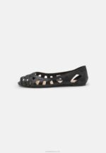 Anna Field nők bőr peeptoe balettpumpák fekete RTVD2148 - Image 2