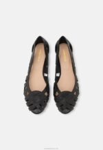 Anna Field nők bőr peeptoe balettpumpák fekete RTVD2148 - Image 6