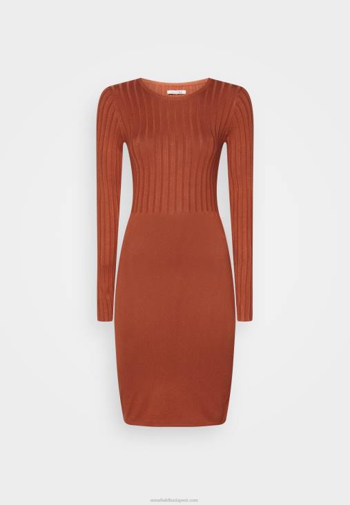 Anna Field nők crew ausschnitt ripp felső bodycon mini stricckleid shift ruha barna RTVD202 - Image 1