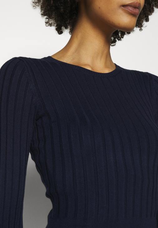 Anna Field nők crew ausschnitt ripp felső bodycon mini stricckleid shift ruha sötétkék RTVD205 - Image 6