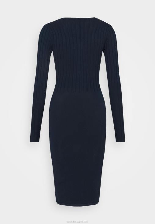 Anna Field nők crew ausschnitt ripp felső bodycon mini stricckleid shift ruha sötétkék RTVD205 - Image 7