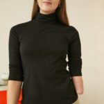 Anna Field nők hosszú ujjú felső fekete RTVD579