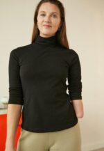 Anna Field nők hosszú ujjú felső fekete RTVD579