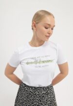 Anna Field nők nyomtatott póló fehér RTVD239