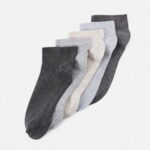 Anna Field nők puha bordás sneaker zokni 5 csomagos zokni szürke/bézs RTVD1135