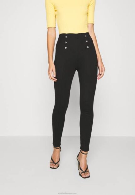 Anna Field nők punto leggings gombrészlettel leggings nadrág fekete RTVD652
