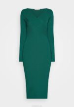 Anna Field nők v ausschnitt bodycon midi stricckleid shift ruha zöld RTVD196 - Image 5