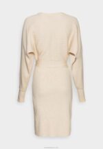 Anna Field nők wrap v ausschnitt mini stricckleid mit grtel shift ruha törtfehér RTVD203 - Image 2