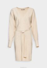 Anna Field nők wrap v ausschnitt mini stricckleid mit grtel shift ruha törtfehér RTVD203