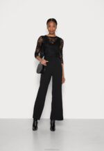 Anna Field nők alkalmi szett levehető csipke felső v nyakú ujjatlan jumpsuit jumpsuit fekete RTVD906 - Image 2