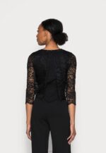 Anna Field nők alkalmi szett levehető csipke felső v nyakú ujjatlan jumpsuit jumpsuit fekete RTVD906 - Image 3