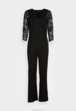 Anna Field nők alkalmi szett levehető csipke felső v nyakú ujjatlan jumpsuit jumpsuit fekete RTVD906 - Image 4