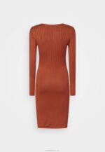 Anna Field nők crew ausschnitt ripp felső bodycon mini stricckleid shift ruha barna RTVD202 - Image 2