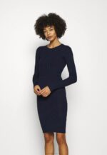 Anna Field nők crew ausschnitt ripp felső bodycon mini stricckleid shift ruha sötétkék RTVD205