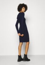 Anna Field nők crew ausschnitt ripp felső bodycon mini stricckleid shift ruha sötétkék RTVD205 - Image 3
