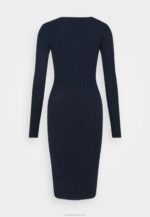 Anna Field nők crew ausschnitt ripp felső bodycon mini stricckleid shift ruha sötétkék RTVD205 - Image 7