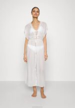 Anna Field nők hímzett cover up 802 fekete strand kiegészítő 001 fehér RTVD741