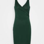 Anna Field nők jersey ruha sötétzöld RTVD39